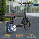 AOVOPRO Electric Scooter with Seat, 500W Motor, 22.5Ah Battery, 22MPH, Foldable