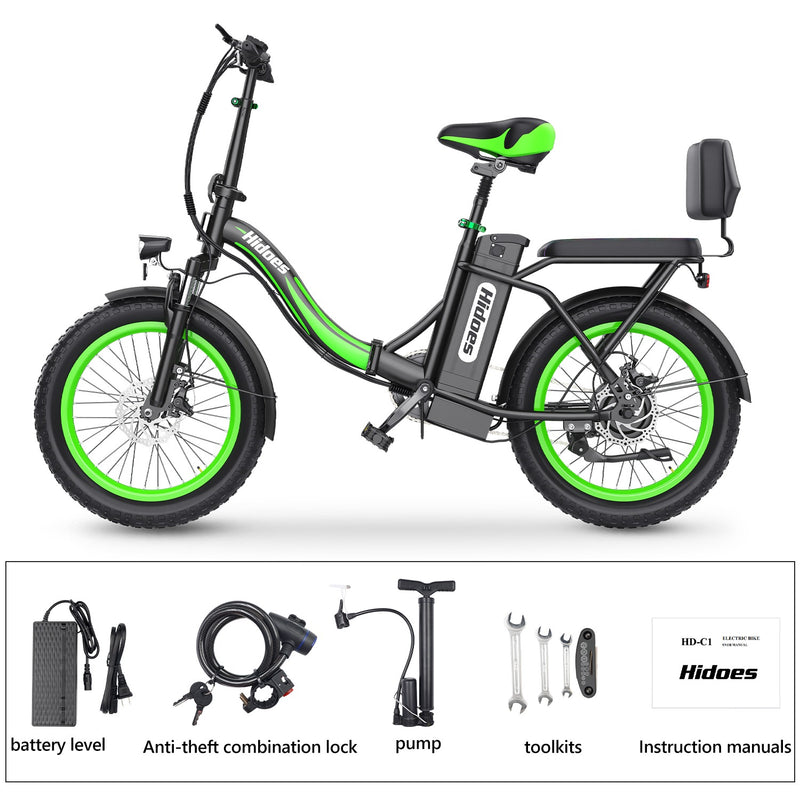 HIDOES C1 Foldable City Electric Bike 20 Inches, 48V 13Ah, 750W Electric Hybrid Bicycle