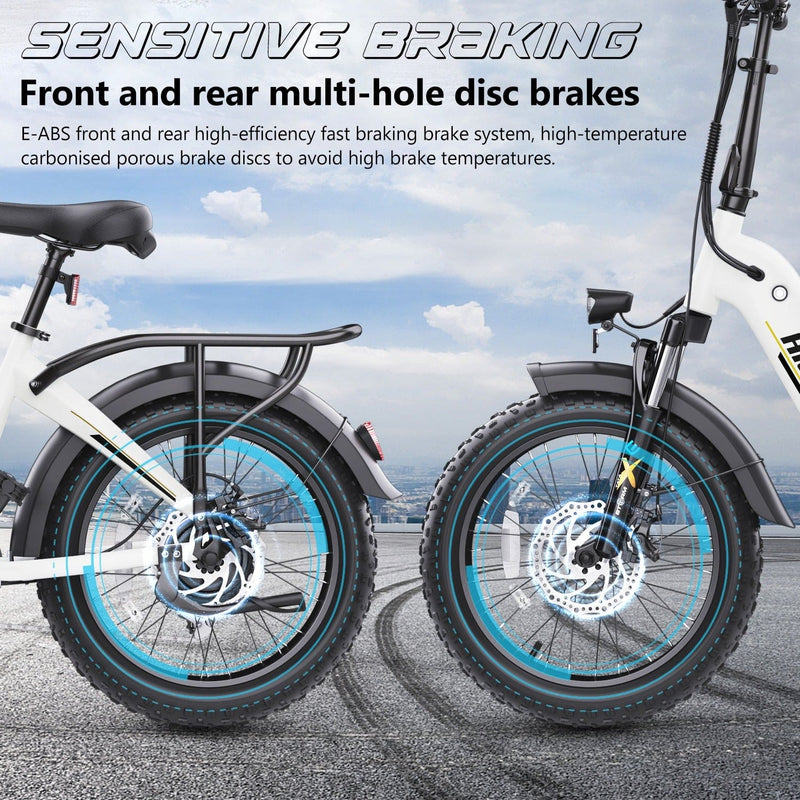 Hidoes BF1 20" Folding E-Bike – 750W Motor, 48V Battery, Fat Tires, Disc Brakes, Shimano 7-Speed