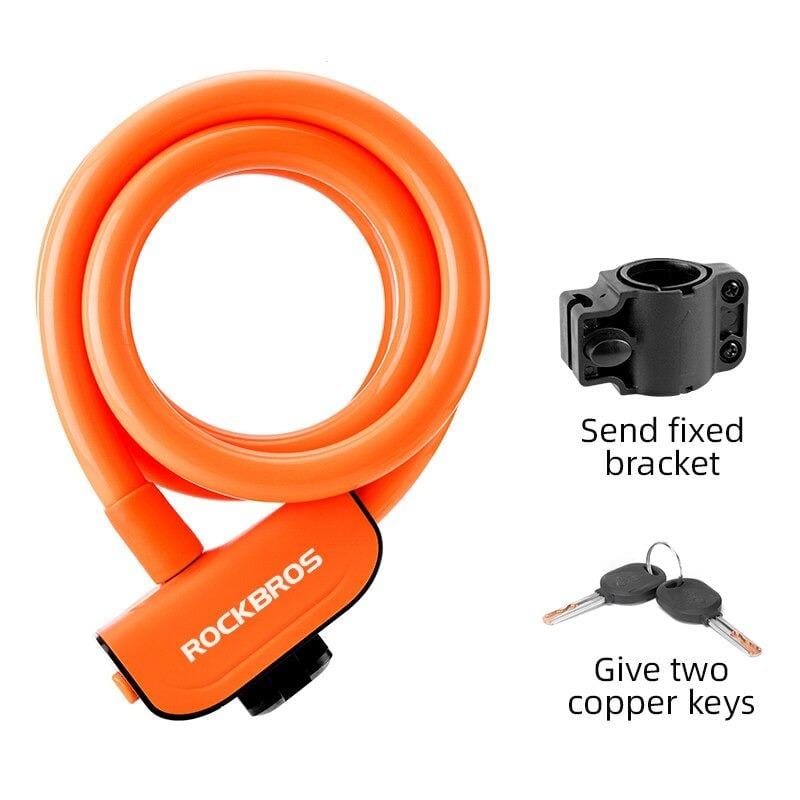 ROCKBROS Bicycle Lock Bike Portable Anti-theft Ring Lock MTB Road Cycling Cable Lock Motorcycle Vehicle Bicycle Accessories - Alloy Bike